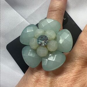 H&M Divided Green and White Floral ring